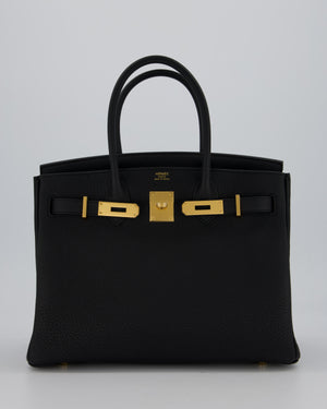 *VERY RARE* Hermès Birkin 30 Retourne Bag in Black Togo Leather with Gold Hardware