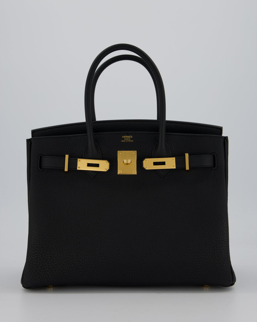 *VERY RARE* Hermès Birkin 30 Retourne Bag in Black Togo Leather with Gold Hardware