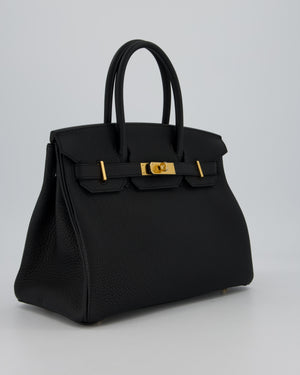 *VERY RARE* Hermès Birkin 30 Retourne Bag in Black Togo Leather with Gold Hardware