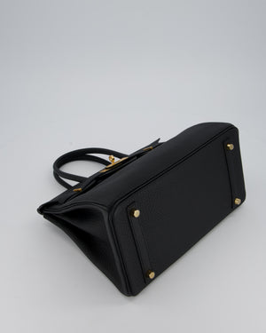 *VERY RARE* Hermès Birkin 30 Retourne Bag in Black Togo Leather with Gold Hardware