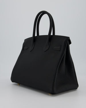 *VERY RARE* Hermès Birkin 30 Retourne Bag in Black Togo Leather with Gold Hardware