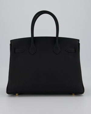 *VERY RARE* Hermès Birkin 30 Retourne Bag in Black Togo Leather with Gold Hardware