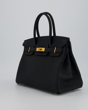 *VERY RARE* Hermès Birkin 30 Retourne Bag in Black Togo Leather with Gold Hardware