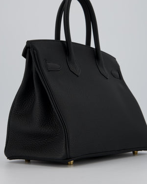 *VERY RARE* Hermès Birkin 30 Retourne Bag in Black Togo Leather with Gold Hardware
