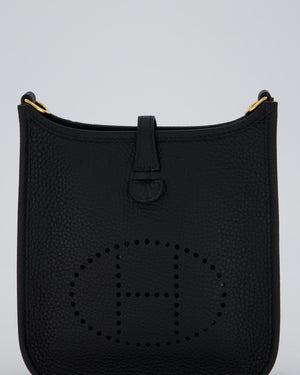 Hermès Mini Evelyne 16 Bag in Black Taurillon Clemence Leather with Gold Hardware
