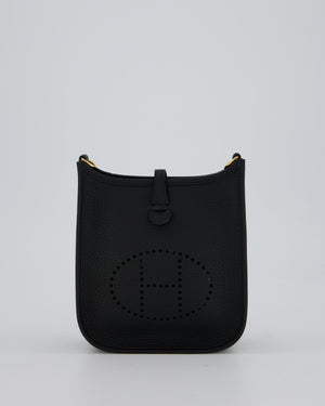 Hermès Mini Evelyne 16 Bag in Black Taurillon Clemence Leather with Gold Hardware