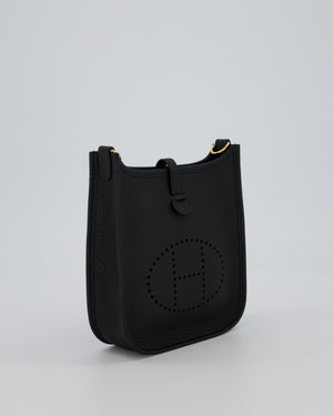 Hermès Mini Evelyne 16 Bag in Black Taurillon Clemence Leather with Gold Hardware