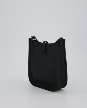 Hermès Mini Evelyne 16 Bag in Black Taurillon Clemence Leather with Gold Hardware