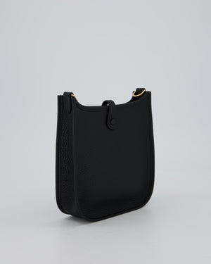 Hermès Mini Evelyne 16 Bag in Black Taurillon Clemence Leather with Gold Hardware
