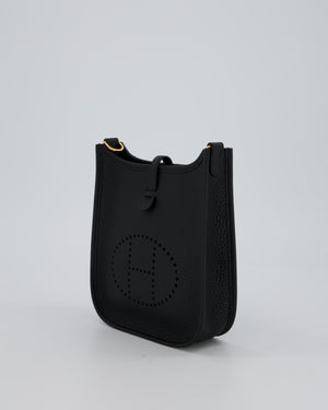 Hermès Mini Evelyne 16 Bag in Black Taurillon Clemence Leather with Gold Hardware