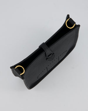 Hermès Mini Evelyne 16 Bag in Black Taurillon Clemence Leather with Gold Hardware