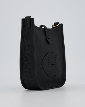 Hermès Mini Evelyne 16 Bag in Black Taurillon Clemence Leather with Gold Hardware