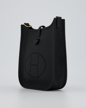 Hermès Mini Evelyne 16 Bag in Black Taurillon Clemence Leather with Gold Hardware