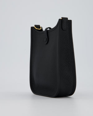 Hermès Mini Evelyne 16 Bag in Black Taurillon Clemence Leather with Gold Hardware