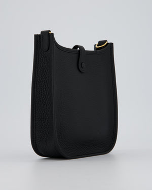 Hermès Mini Evelyne 16 Bag in Black Taurillon Clemence Leather with Gold Hardware