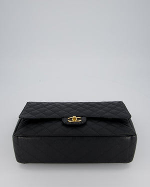 Chanel Maxi Classic Double Flap Bag in Black Caviar Leather with Gold Hardware RRP £11,650