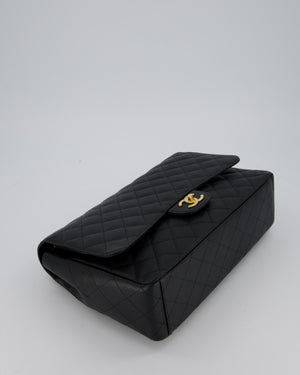 Chanel Maxi Classic Double Flap Bag in Black Caviar Leather with Gold Hardware RRP £11,650