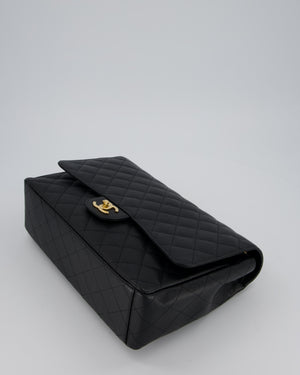 Chanel Maxi Classic Double Flap Bag in Black Caviar Leather with Gold Hardware RRP £11,650