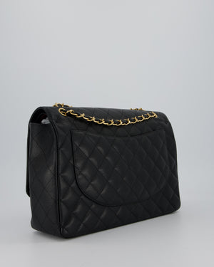 Chanel Maxi Classic Double Flap Bag in Black Caviar Leather with Gold Hardware RRP £11,650