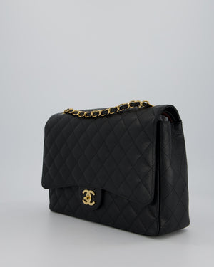 Chanel Maxi Classic Double Flap Bag in Black Caviar Leather with Gold Hardware RRP £11,650