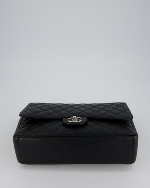 Chanel Maxi Classic Double Flap Bag in Black Caviar Leather with Silver Hardware RRP £11,650