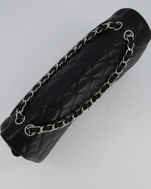 Chanel Maxi Classic Double Flap Bag in Black Caviar Leather with Silver Hardware RRP £11,650