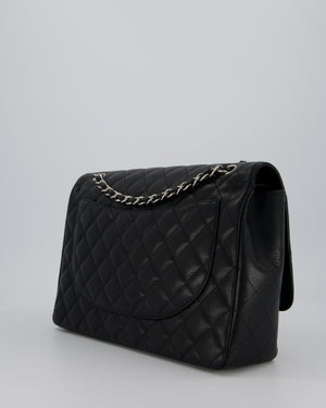 Chanel Maxi Classic Double Flap Bag in Black Caviar Leather with Silver Hardware RRP £11,650