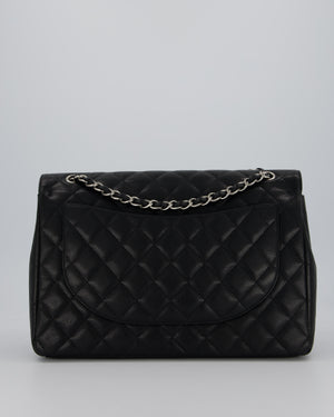 Chanel Maxi Classic Double Flap Bag in Black Caviar Leather with Silver Hardware RRP £11,650