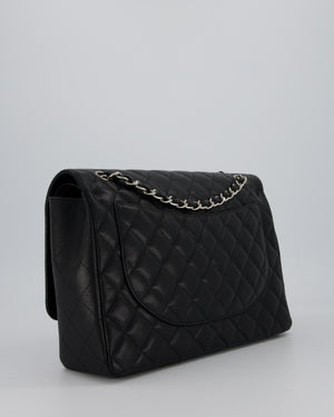 Chanel Maxi Classic Double Flap Bag in Black Caviar Leather with Silver Hardware RRP £11,650
