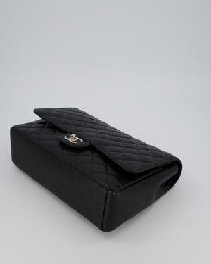 Chanel Maxi Classic Double Flap Bag in Black Caviar Leather with Silver Hardware RRP £11,650