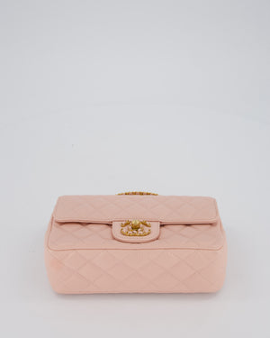 Chanel Pink Mini Rectangular Top Handle With Logo Detail Bag with Brushed Gold Hardware
