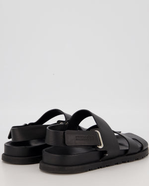 Hermès Genius Sandals in Noir Calfskin Leather Size EU 40.5