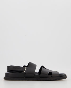 Hermès Genius Sandals in Noir Calfskin Leather Size EU 40.5