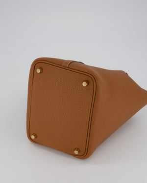 Hermès Picotin 18 Lock Bag in Gold Taurillon Clemence Leather with Gold Hardware
