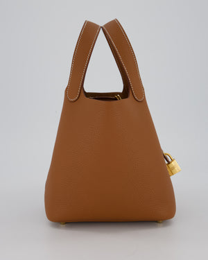 Hermès Picotin 18 Lock Bag in Gold Taurillon Clemence Leather with Gold Hardware