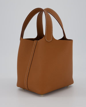Hermès Picotin 18 Lock Bag in Gold Taurillon Clemence Leather with Gold Hardware