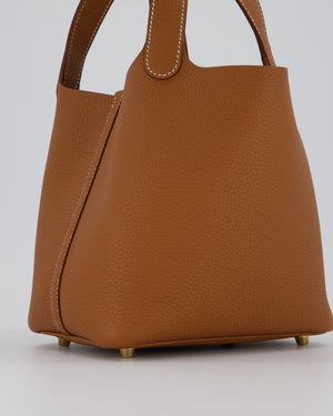 Hermès Picotin 18 Lock Bag in Gold Taurillon Clemence Leather with Gold Hardware