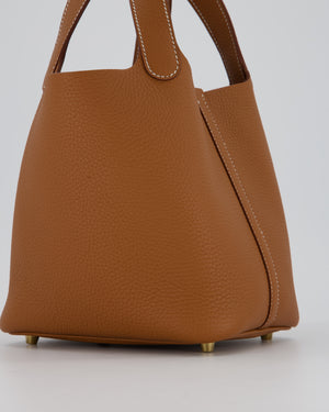 Hermès Picotin 18 Lock Bag in Gold Taurillon Clemence Leather with Gold Hardware