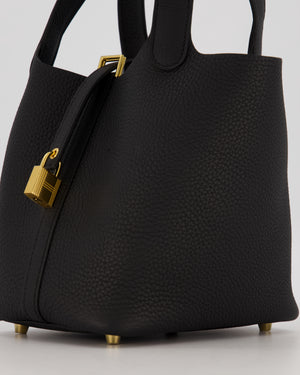 *HOT & RARE* Hermès Picotin Lock 18 Bag in Black Taurillon Clemence Leather with Gold Hardware
