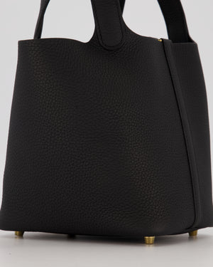 *HOT & RARE* Hermès Picotin Lock 18 Bag in Black Taurillon Clemence Leather with Gold Hardware