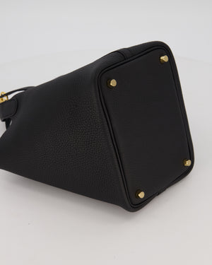 *HOT & RARE* Hermès Picotin Lock 18 Bag in Black Taurillon Clemence Leather with Gold Hardware