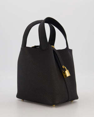 *HOT & RARE* Hermès Picotin Lock 18 Bag in Black Taurillon Clemence Leather with Gold Hardware