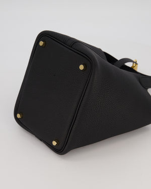 *HOT & RARE* Hermès Picotin Lock 18 Bag in Black Taurillon Clemence Leather with Gold Hardware