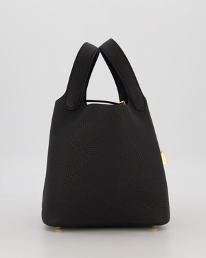 *HOT & RARE* Hermès Picotin Lock 18 Bag in Black Taurillon Clemence Leather with Gold Hardware