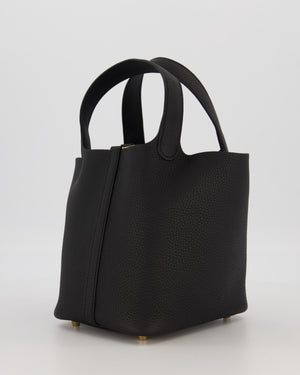 *HOT & RARE* Hermès Picotin Lock 18 Bag in Black Taurillon Clemence Leather with Gold Hardware