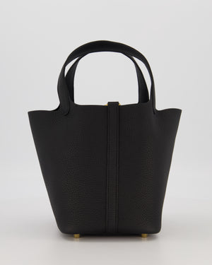 *HOT & RARE* Hermès Picotin Lock 18 Bag in Black Taurillon Clemence Leather with Gold Hardware