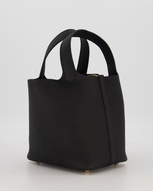 *HOT & RARE* Hermès Picotin Lock 18 Bag in Black Taurillon Clemence Leather with Gold Hardware