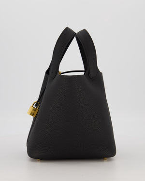 *HOT & RARE* Hermès Picotin Lock 18 Bag in Black Taurillon Clemence Leather with Gold Hardware