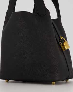 *HOT & RARE* Hermès Picotin Lock 18 Bag in Black Taurillon Clemence Leather with Gold Hardware