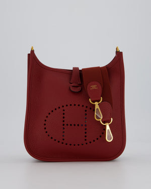 Hermès Evelyne III 23 Bag in Rouge H Taurillon Clemence Leather with Gold Hardware